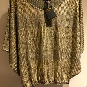 Espresso Los Angeles Metallic Gold Top, NWT, Size L